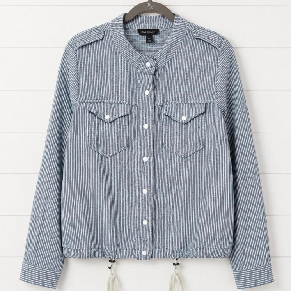 Lane-bryant Women's Blue and Grey Jacket